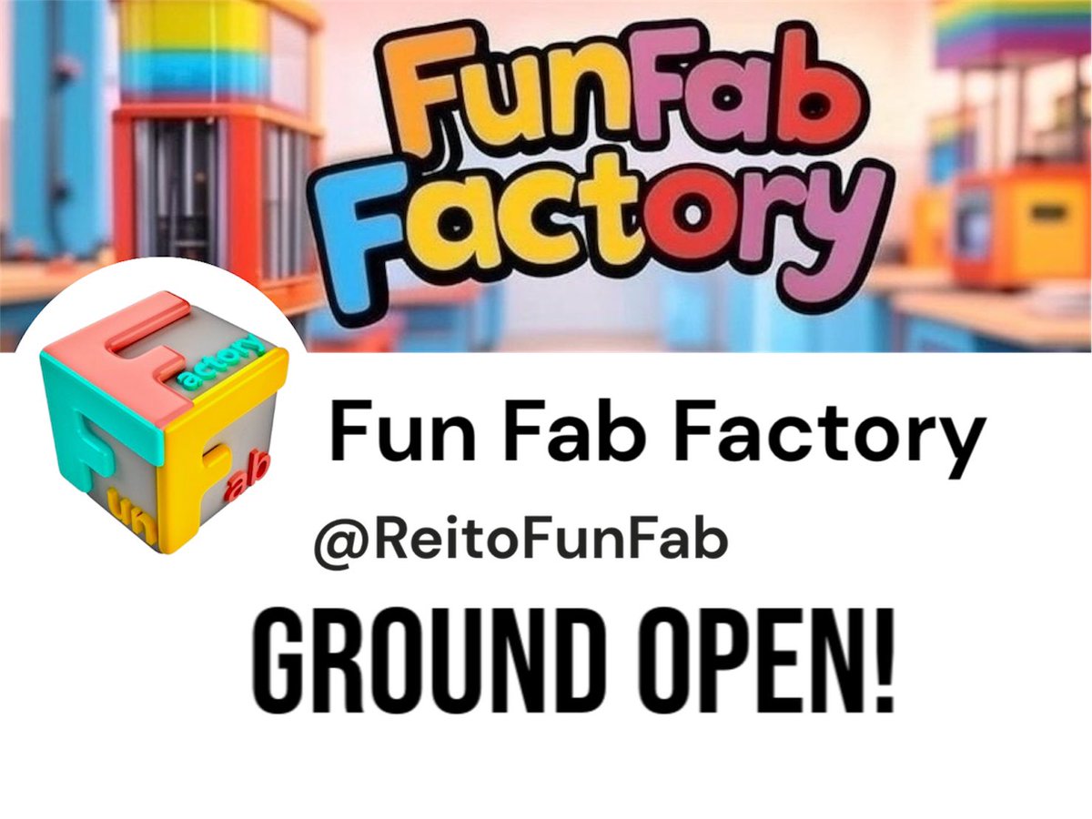 ReitoFunFab's tweet image. はじめまして😁
Fun Fab Factory(@ReitoFunFab)工場長の励人(れいと)と申します😊
#楽しくクリエイト をモットーに、色々なモノ、コトへの創作や挑戦を楽しみながら、自身の人生も創造していけるように、新たに #FunFabFactory を立ち上げました❗️
皆様応援宜しくお願い致します
本日もHave Fun♪