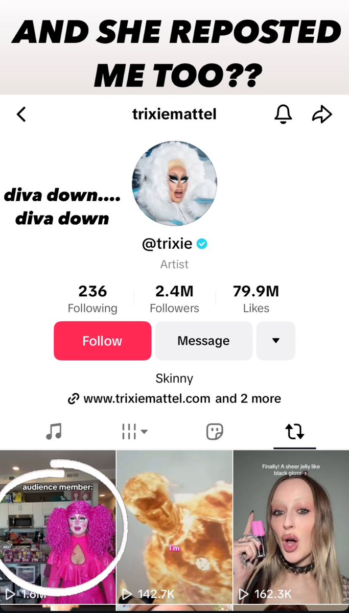 trixie mattel thinks i’m funny, pass it on