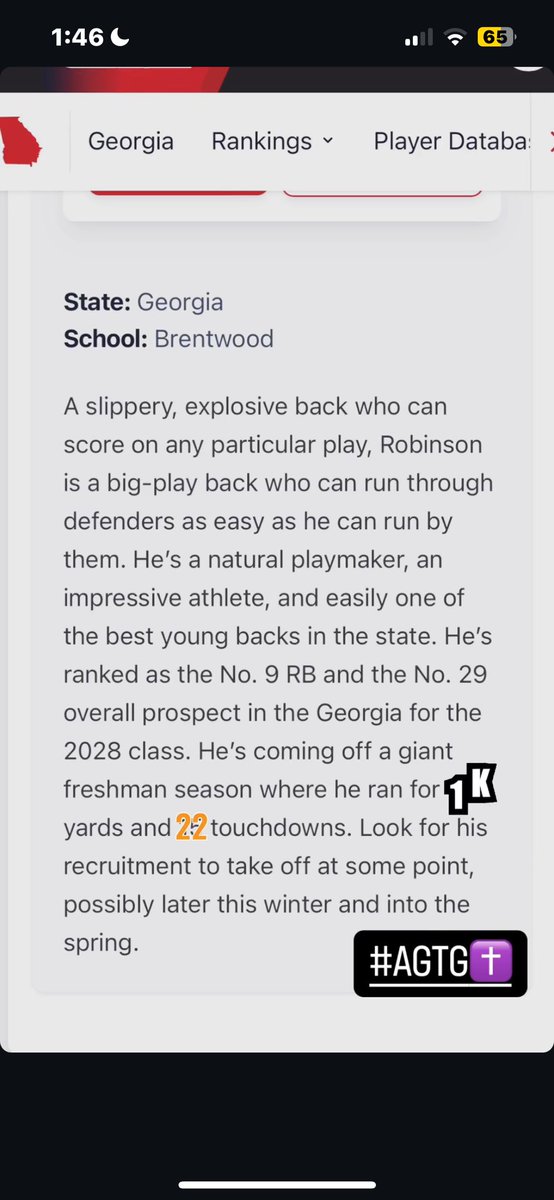 blessed to be ranked the #9th RB in ga,and 29th overall #AGTG <a href="/PrepRedzone/">Prep Redzone 🏈</a> <a href="/PrepRedzoneGA/">Prep Redzone Georgia</a> <a href="/MattDeBary/">Matt DeBary</a> <a href="/NEGARecruits/">Northeast Georgia Recruits</a> <a href="/RecruitGeorgia/">Recruit Georgia</a> <a href="/RustyMansell_/">Rusty Mansell</a> <a href="/MattDeBary/">Matt DeBary</a>