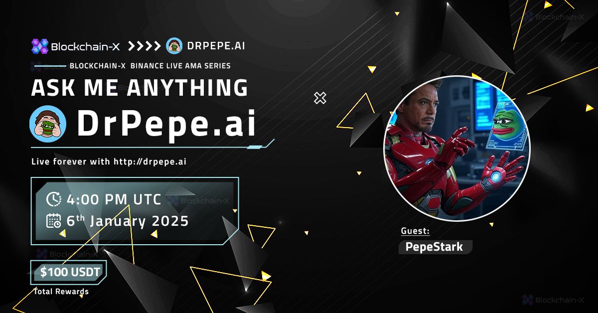 Blockchain-X (@blockchainx69) on Twitter photo ๐ฃ We're pleased to announce the #BinanceLiveAMA with ๐๐ฟ๐ฃ๐ฒ๐ฝ๐ฒ.๐ฎ๐ถ. 
โพBUY $BRYAN Token NOW
DrPepe.ai Contract Address: BrYANThKaAbjZZH5XWLrw26NzMbfUNmBwbZiMe4Fj5Mk
๐ Date: 6th January 2024
๐ Time: 4:00 PM UTC
๐ฐ Reward: $100 USDT
๐ Set Reminder๐ ๐ฃ We're pleased to announce the #BinanceLiveAMA with ๐๐ฟ๐ฃ๐ฒ๐ฝ๐ฒ.๐ฎ๐ถ. 
โพBUY $BRYAN Token NOW
DrPepe.ai Contract Address: BrYANThKaAbjZZH5XWLrw26NzMbfUNmBwbZiMe4Fj5Mk
๐ Date: 6th January 2024
๐ Time: 4:00 PM UTC
๐ฐ Reward: $100 USDT
๐ Set Reminder๐