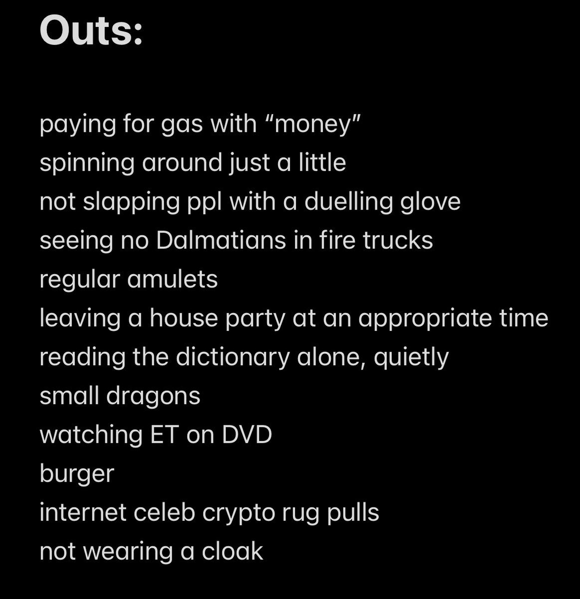 my ins and outs for 2025