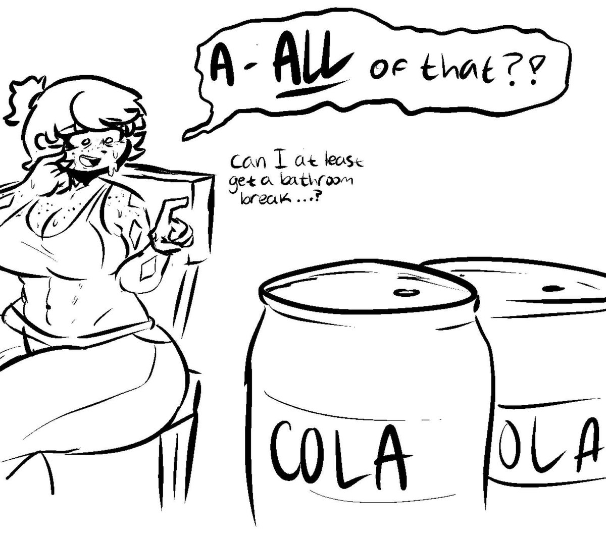 well uhhh

if each cup is 16oz.. 

16oz x 770 would be 12,320 oz

Plasa has to drink almost 100 gallons of soda 💀

For context, the other image is a 55 gallon jug next to a person.