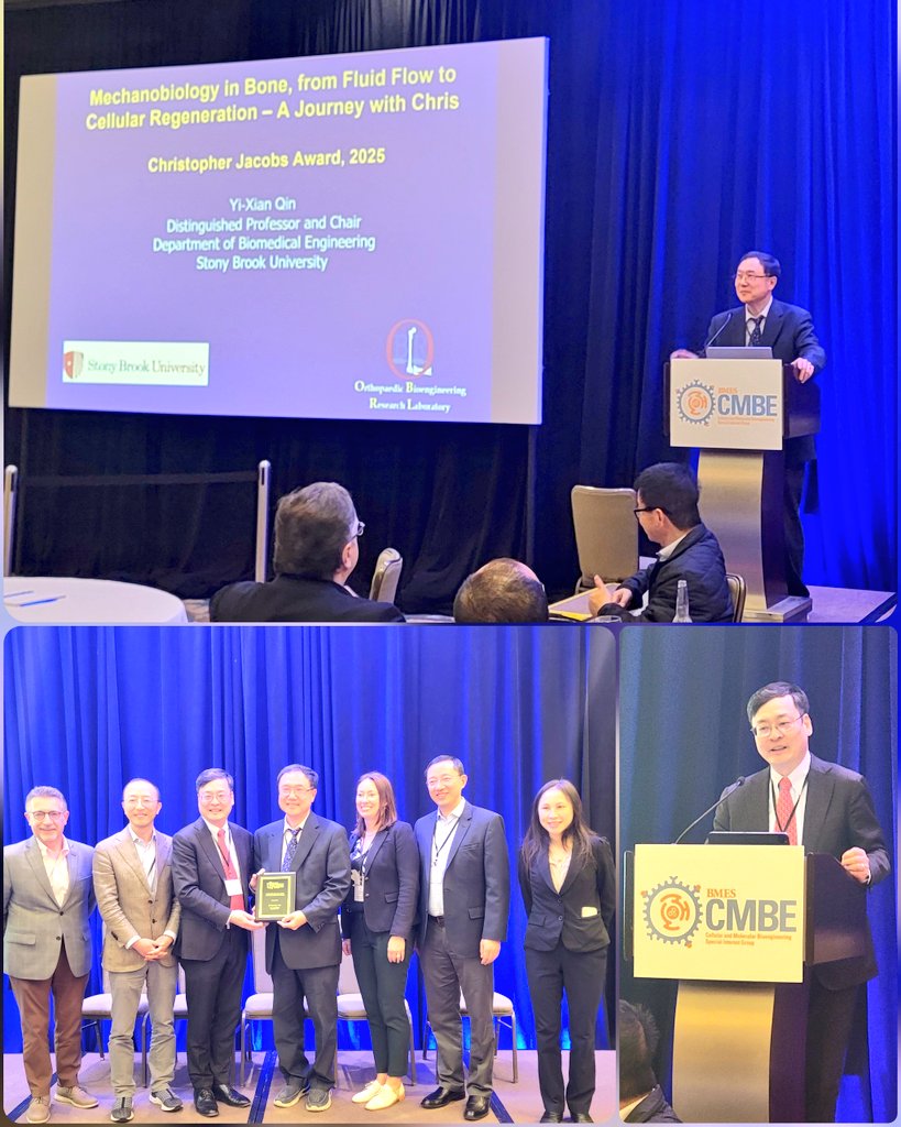 BMES_CMBE's tweet image. A touching introduction by Dr. @edguo84 for Dr. @QinYiPh accepting the Chris Jacobs Leadership Award. In Dr. Yi-Xian Qin&apos;s words: &quot;This award is a celebration of our SIG and of Chris Jacobs legacy&quot;  #CMBE2025 @stonybrooku @ColumbiaBME
