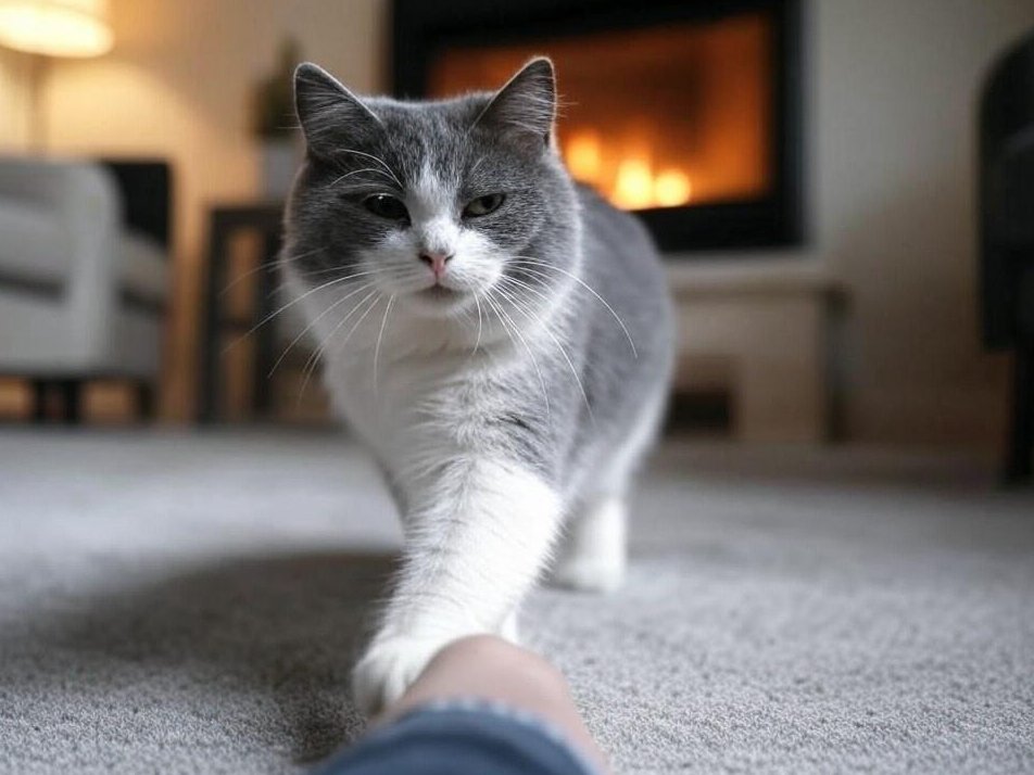 時々、猫がゆっくりとあなたのところに歩いてきて、あなたの足首をそっとさすってくれることが幸せです。 🐾❤️