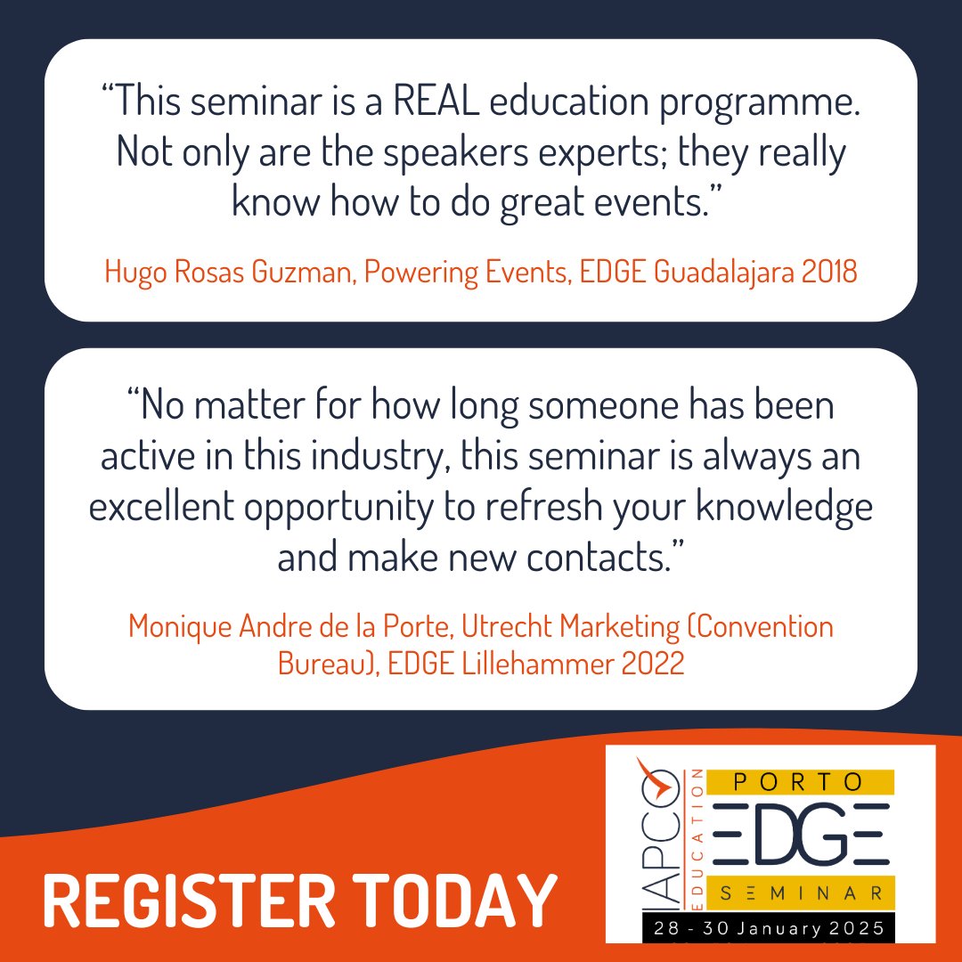 Here is feedback from previous participants of an industry-leading #IAPCOEDGE Seminar!

By attending our upcoming seminar in Porto, you can start achieving your 2025 professional development goals. 

Learn more and register today | aé.io/bc01e1