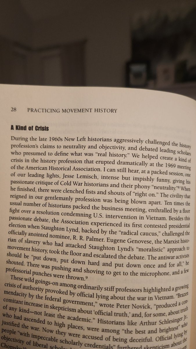 LBarrettHistory's tweet image. Fitting reading tonight in James Green's Taking History to Heart. Seems that those who want to say AHA does not have a history of political involvement are just kidding themselves. #AHA25