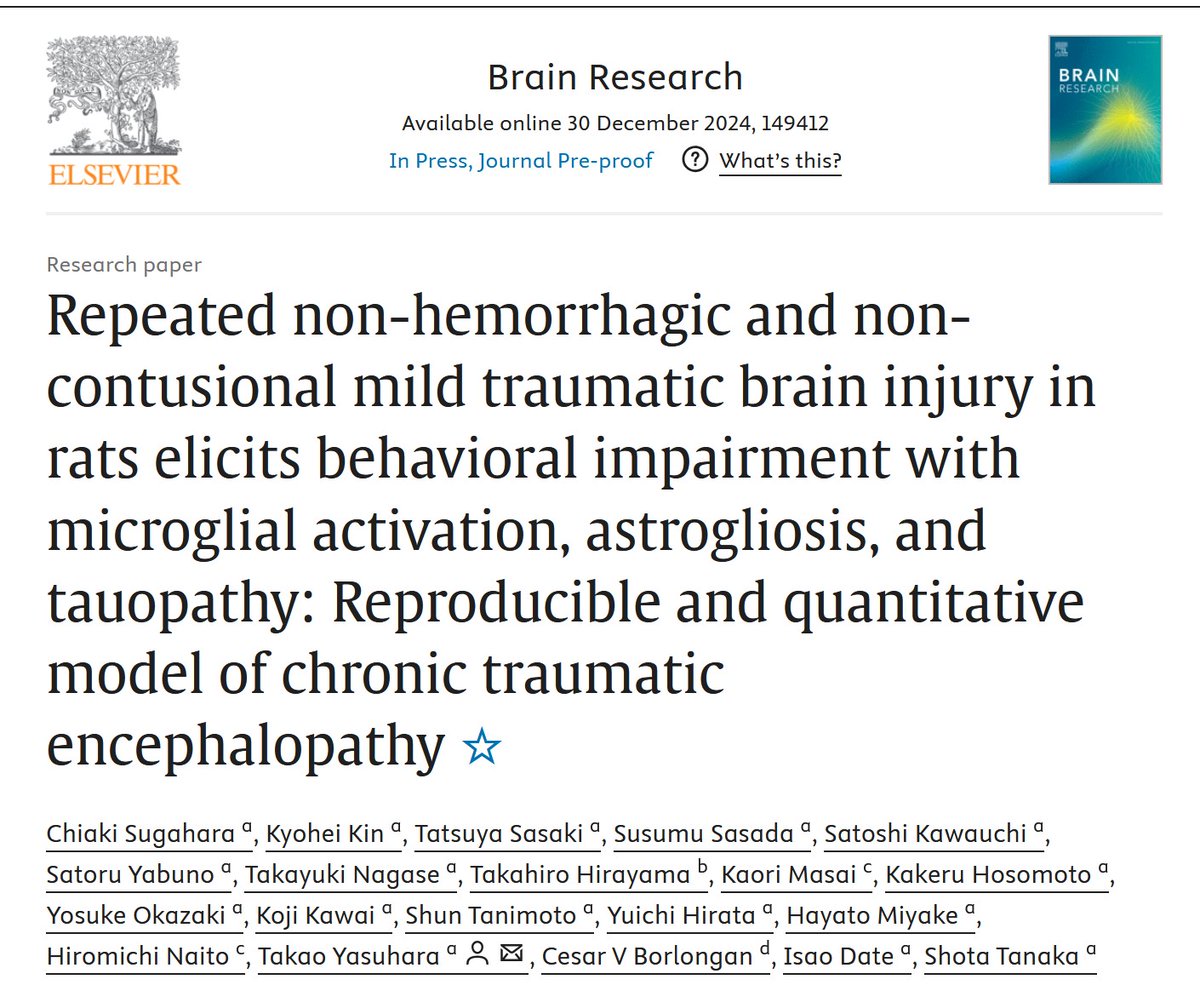 ASNTR (@asntrorg) on Twitter photo New #publication from #ASNTR member.
Long term member Dr Cesar V Borlongan from <a href="/USouthFlorida/">University of South Florida</a> has a new publication on #Traumatic #Brain #Injury.
sciencedirect.com/science/articl… New #publication from #ASNTR member.
Long term member Dr Cesar V Borlongan from <a href="/USouthFlorida/">University of South Florida</a> has a new publication on #Traumatic #Brain #Injury.
sciencedirect.com/science/articl…
