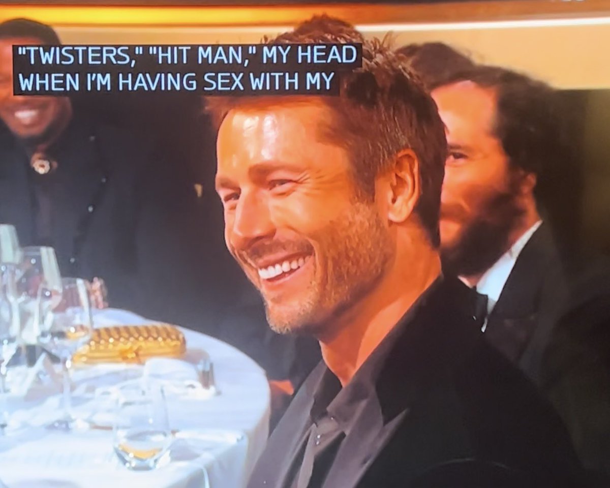 kelsospade's tweet image. “glen powell, what a year you had. glen, you were in everything. twisters, hit man, in my head when im having sex with my boyfriend” 😭 #GoldenGlobes