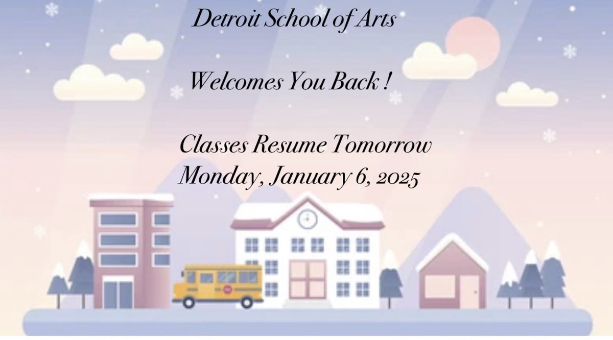 ✨ Welcome back, DSA! ✨Tomorrow marks the 1st day back.Happy New Year! As we gear up for the new semester, finals, and all exciting opportunities ahead, remember to prioritize your mind, body, and overall wellness. We can’t wait to see you soon—students, families, teachers