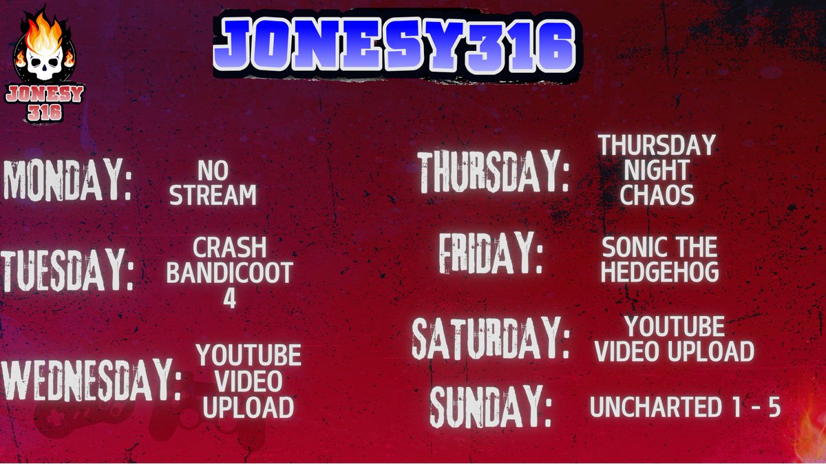 jonesy3161993's tweet image. Here is my schedule for #streaming and #contentcreating for this week ladies and gents on both #twitch and #YouTube so come and join me as we go through this week
Monday: no stream
Tuesday: #trophytuesday #crashbandicoot4
Wednesday: YouTube video upload
Thursday:…