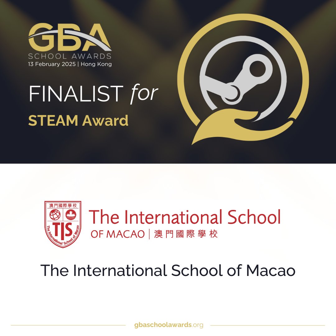 🎉 Exciting news! We are thrilled to announce that The <a href="/TISMacao/">TIS Macao</a>  is a finalist for the #GBAAwards2025 in the STEAM category! 🌟 Our innovative and inclusive STEAM program empowers students from Kindergarten to Grade 12 to become future leaders and innovators. #TISSteam