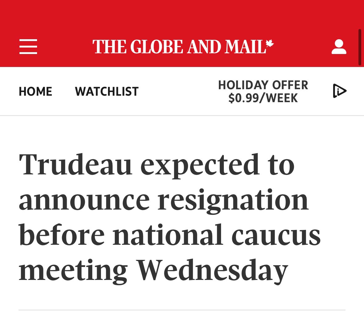 charliekirk11's tweet image. 🚨🚨BREAKING: Justin Trudeau expected to announce resignation as Prime Minister of Canada by Wednesday.