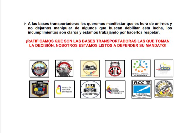 mapias15's tweet photo. Inició el 2025 con la cizaña de la desinformación de la pobre oposición inteligente

La Asociación de Transportadores de Carga ATC desmiente paro camionero

"No hemos decretado paros camióneros ni horas cero, somos responsables con nuestro país", de esta forma categórica la ATC desmiente, desde Medellin, el inicio de un nuevo paro camionero.

"Esperamos fuertemente no solo honrar compromisos actuales sino también los pasados" señalaron los voceros de la organización. 

A través de un comunicado a la opinión publica la ATC señala que, aunque estan en asamblea permanente y en conversaciones con el gobierno sobre los compromisos pactados, no hay directriz por parte de la organizacion para entrar en paro.

Aseguran que lo que esta circulando en redes sociales es una estrategia de desinformación por parte de sectores políticos mal intencionados

Así pues, se le cae a la oposición  la primera mentira del año.