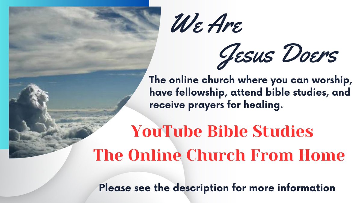 Just click on the link and scroll down below the red barn, there you will find the appointed times to join with google meets. jesusdoers.com 
YouTube youtube.com/@WAJD1         
#onlinechurch #Church #JesusChrist #JesusIsLord #JesusSaves #prayerworks #prayer