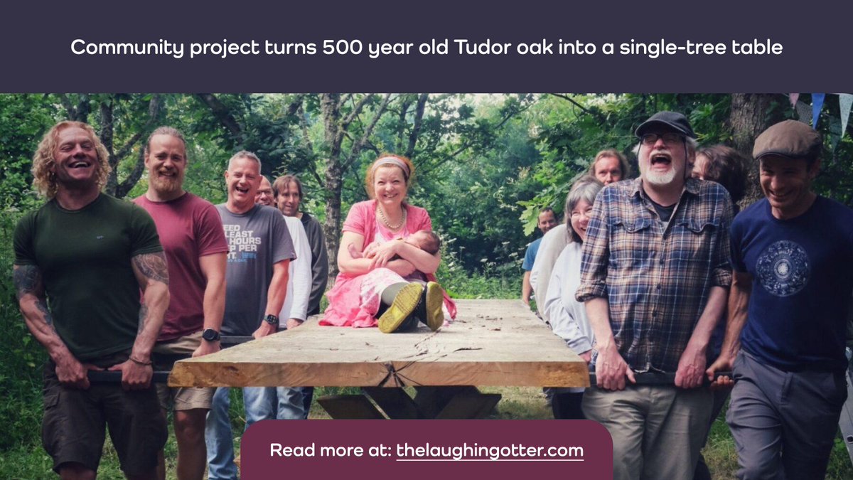 🌳✨ A 500-year-old Tudor oak became a stunning single-tree table! Crafted with love, it unites history, community, and nature’s beauty. ❤️ 
#SustainableArt #Craftsmanship