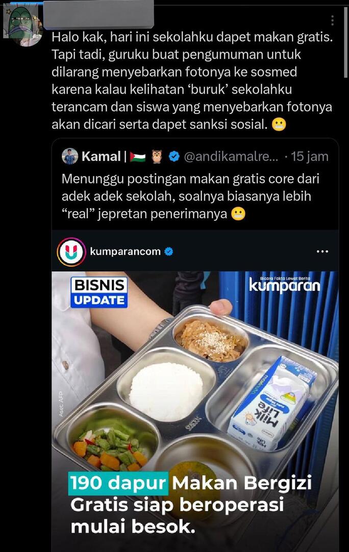 💚 cieeee dek adek yg hari ini di sekolahnya udah 
mulai ada makan gratis 🫵🏻🫵🏻🫵🏻😱