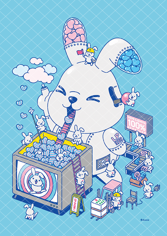 ラッピーページ ラッピーデパートに展示してもらってるイラストです🐰 「ラッピーの