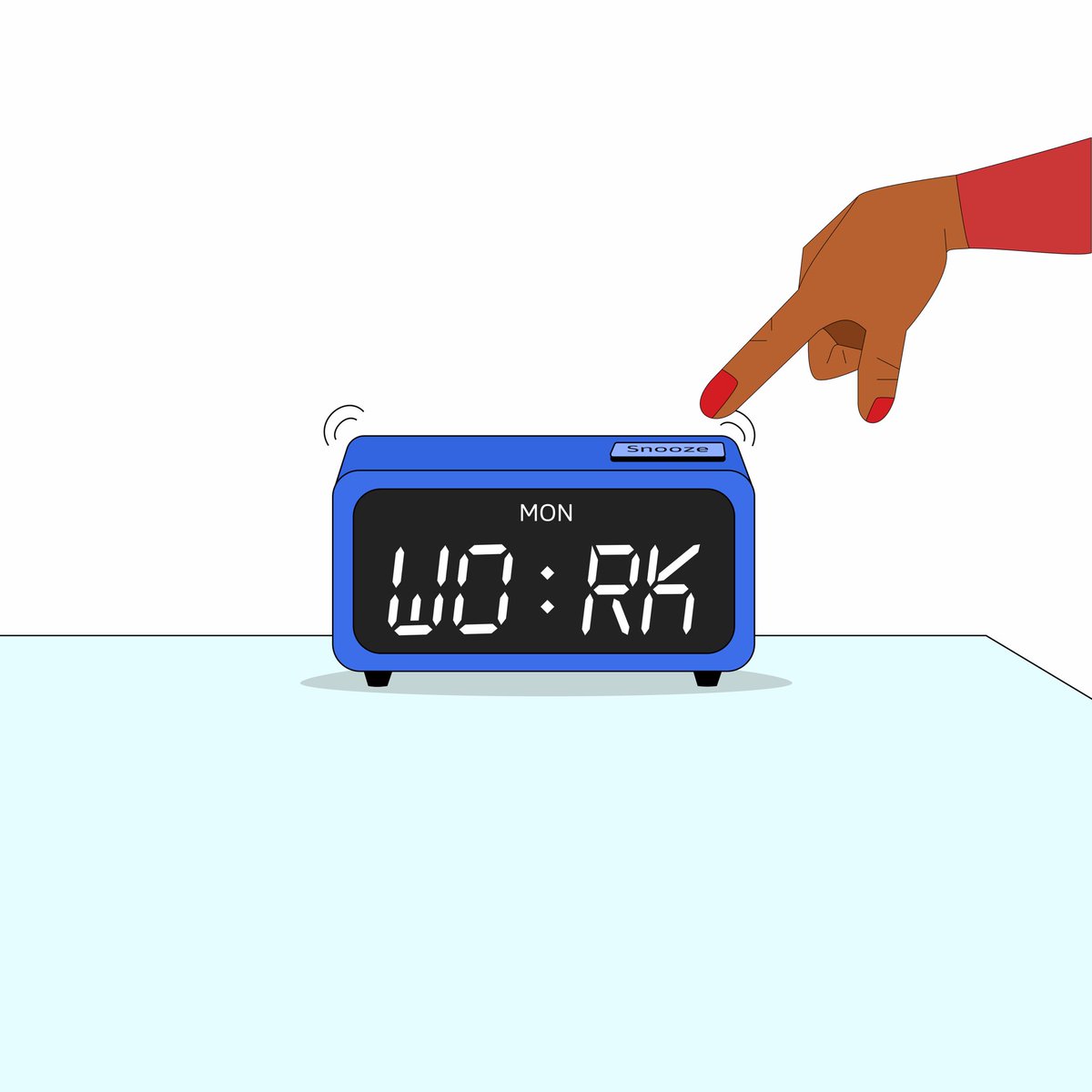 Riah_Kin's tweet image. The break is over, it’s time to wo:rk.⏰ Happy resumption, everyone! 🥳 My first illustration to kickstart the year.