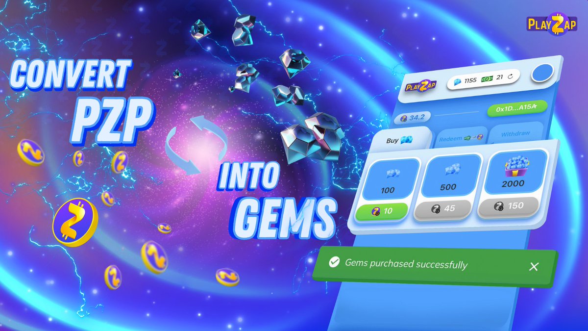 PlayZapGames's tweet photo. 🚀 Building relentlessly to deliver the ultimate #GameFi experience for our players! 🎮

✨ New Feature Alert: You can now purchase gems directly with $PZP on our @telegram mini App!

The journey doesn’t stop here—our expansion continues. Let’s #ZapInto2025 together! 💎 https://t.co/rRCN3UPOao