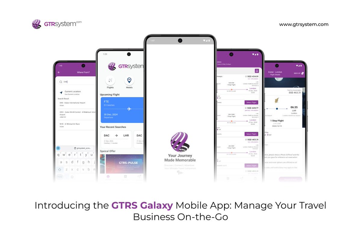 gtrs_official's tweet photo. Your travel business, in your pocket!
The new GTRSystem app gives you the power to manage bookings, get instant support, and stay updated on the go.
Learn more: https://t.co/LjhEL8tbzB
#travelapp #traveltech #GTRSystem https://t.co/70r9Gnm8qb