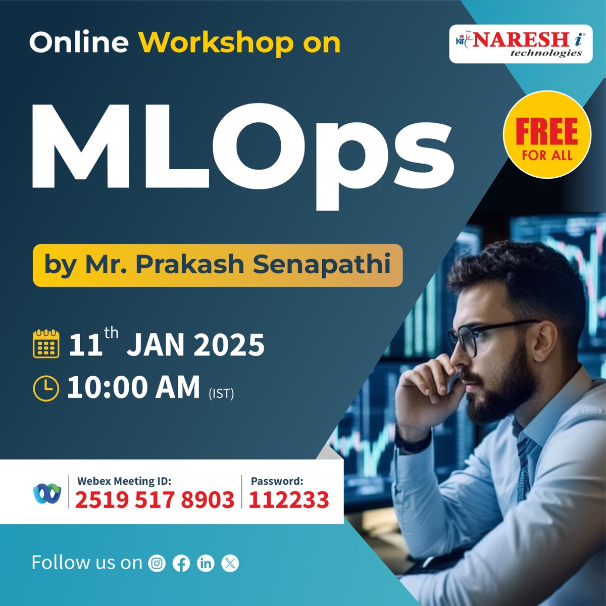 nareshitech's tweet image. 🔴 Free Online Workshop For All 🔴

👉 MLOPS
✍️ Registration Link: shorturl.at/OyqwG

👉Live Workshop Details:
Date: 11th January 2025
Time: 10:00 AM to 12:00 PM
Mode of Training: Online

#MLOPS #workshop #DataScienceCareer #LearnGenAI #FutureOfAI #SuccessWithAI