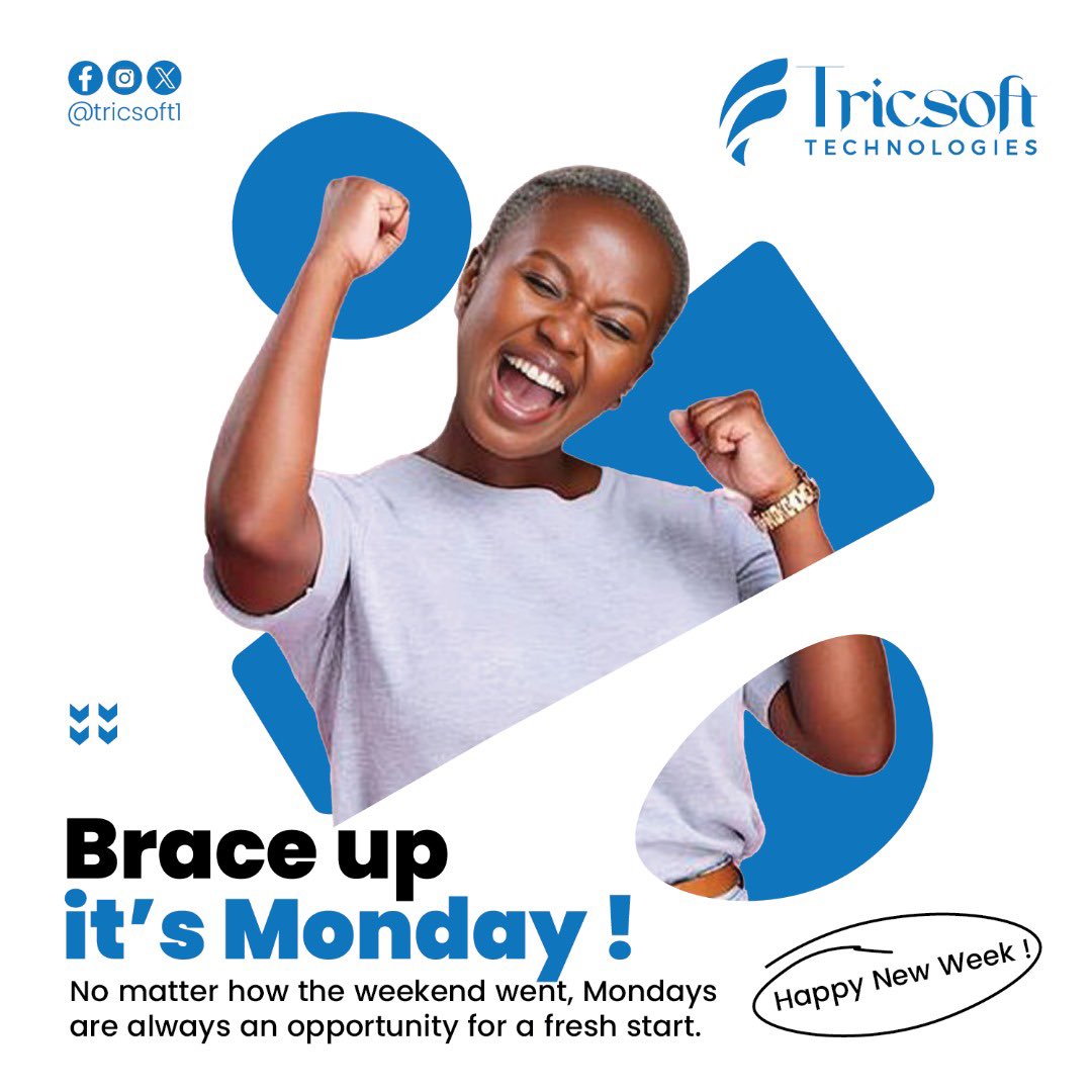 tricsoft1's tweet image. Rise and shine, it’s Monday!
No matter how the weekend treated you, today is your chance to start fresh and make things happen.
Let’s own the week ahead!
#Tricsoft #TechExperts #MondayMotivation