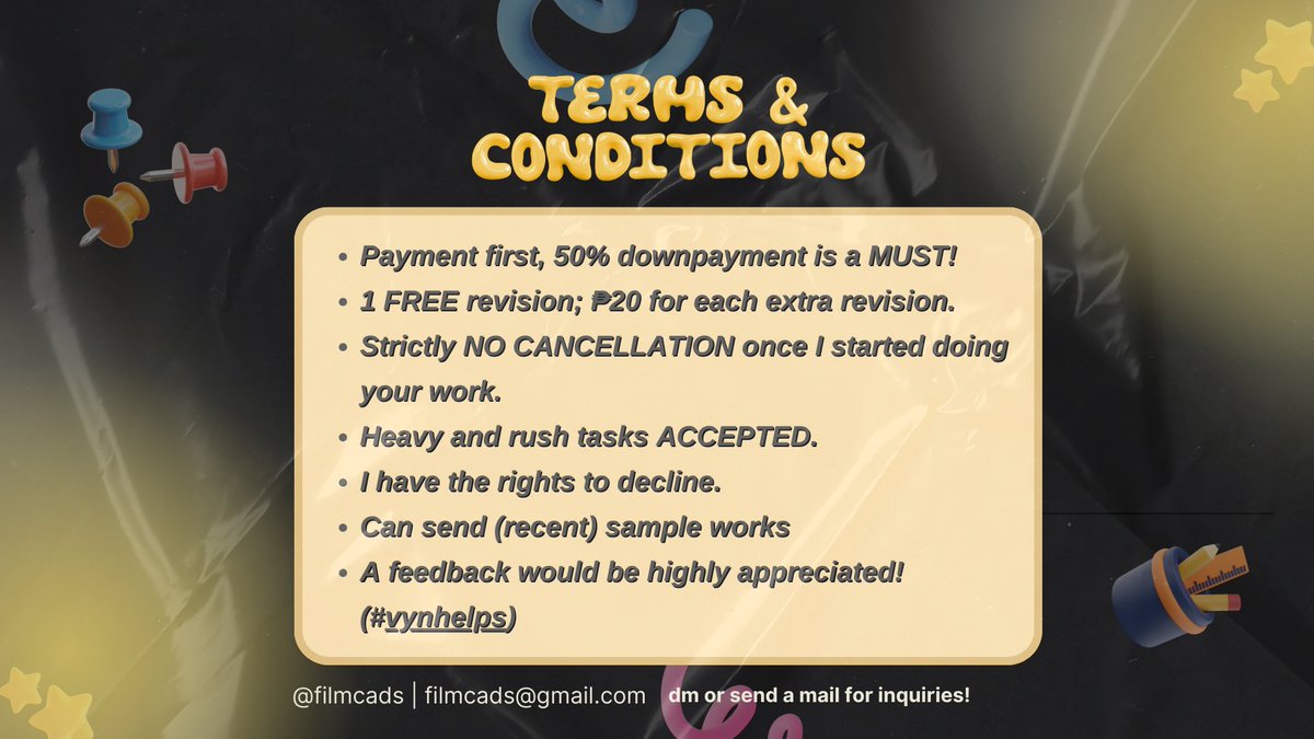 filmcads's tweet photo. 💌 hi, I’m now accepting academic commissions. DM for inquiries !

# acad comms tagalog english essay sanaysay poem tula transes ppt slide presentations reflection reaction paper short stories book reviews video editing poster slogan brochures pubmats infographics jhs shs college https://t.co/frtPF7Lwfo