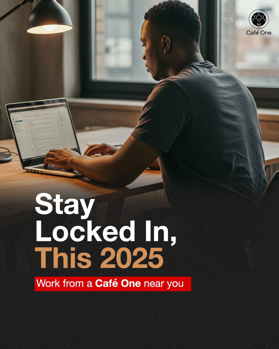 Cafeonenig's tweet image. The right way to work in 2025 is working from Café One 😉
Visit any of our hubs this morning to secure your spot and have a productive work day.
#CafeOne #CoworkingSpace #workspacenearme