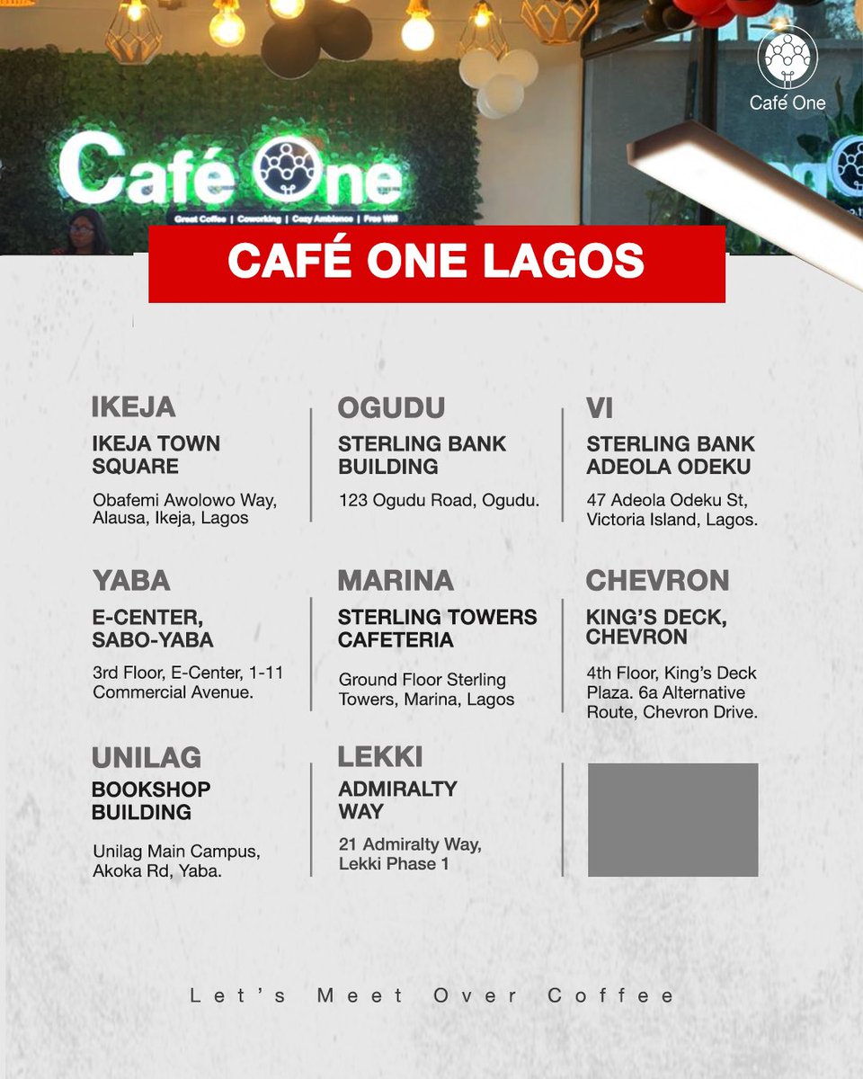 Cafeonenig's tweet image. The right way to work in 2025 is working from Café One 😉
Visit any of our hubs this morning to secure your spot and have a productive work day.
#CafeOne #CoworkingSpace #workspacenearme