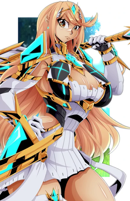 First art of  2025~and here's Pyra and Mythra each on their own, you can see the hidden details~ 