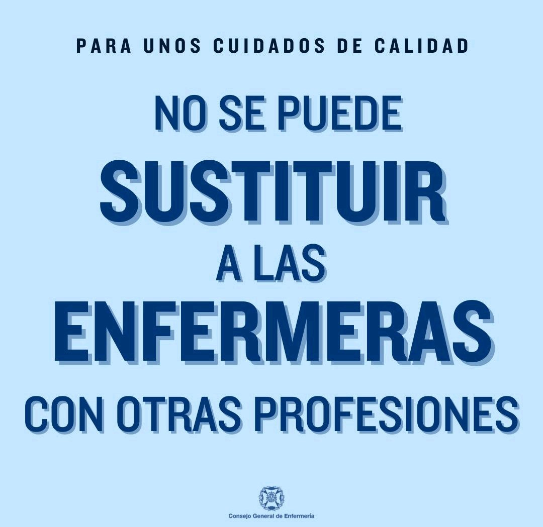 En España hacen falta 123.000 enfermeras para alcanzar la media de profesionales del resto de países europeos, según los datos <a href="/CGEnfermeria/">Consejo General de Enfermería</a> <a href="/kinina2006/">Kinina</a> 
La solución a la falta de enfermeras no es que estos puestos sean ocupados por otras profesiones.