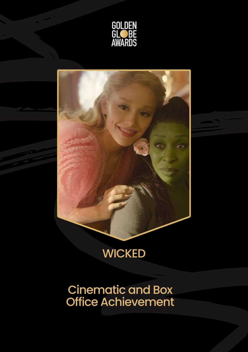 agrandearch's tweet image. 🚨 "WICKED" vence a categoria "Conquista Cinematográfica e Bilheteria" no #GoldenGlobes.