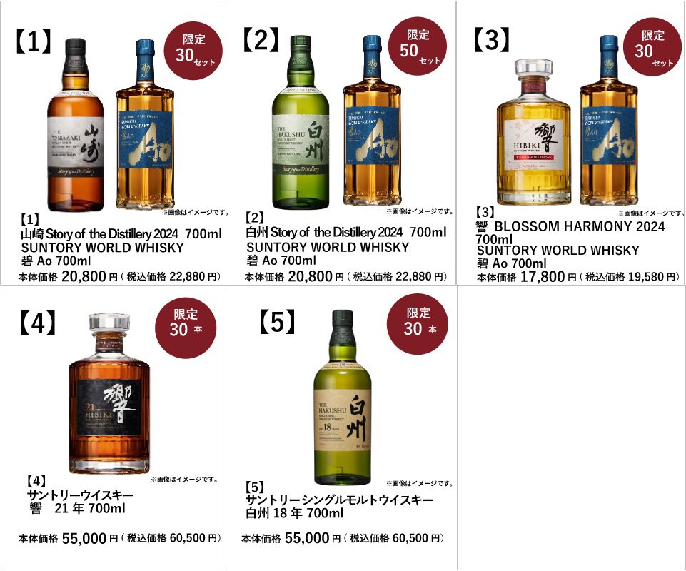 ウイスキー速報(白州・山崎・響・抽選販売・定価販売) on X ウイスキー速報(白州・山崎・響・抽選販売・定価販売) on X