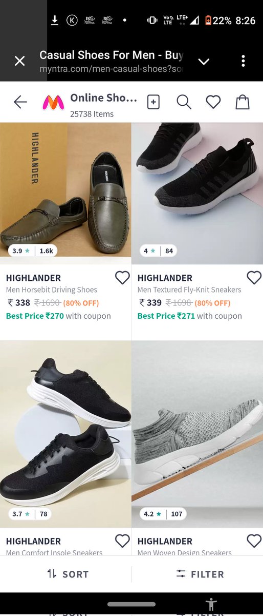 Vjaylaksh6's tweet photo. Fastrack FPods Earbuds With Fast Charge @ 999 : https://t.co/C3Xg6ByTg4
Highlander Shoes from Rs.475 : https://t.co/f2YCB9azrO
Roadster Sneaker 80% off : https://t.co/6YslU9LcKT
#Myntra #Fastrack #Earbuds #Highlander #Roadster #zcart https://t.co/V9nTUAfbP6