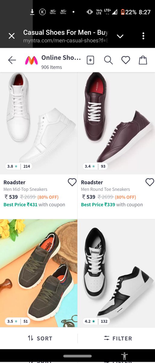 Vjaylaksh6's tweet photo. Fastrack FPods Earbuds With Fast Charge @ 999 : https://t.co/C3Xg6ByTg4
Highlander Shoes from Rs.475 : https://t.co/f2YCB9azrO
Roadster Sneaker 80% off : https://t.co/6YslU9LcKT
#Myntra #Fastrack #Earbuds #Highlander #Roadster #zcart https://t.co/V9nTUAfbP6