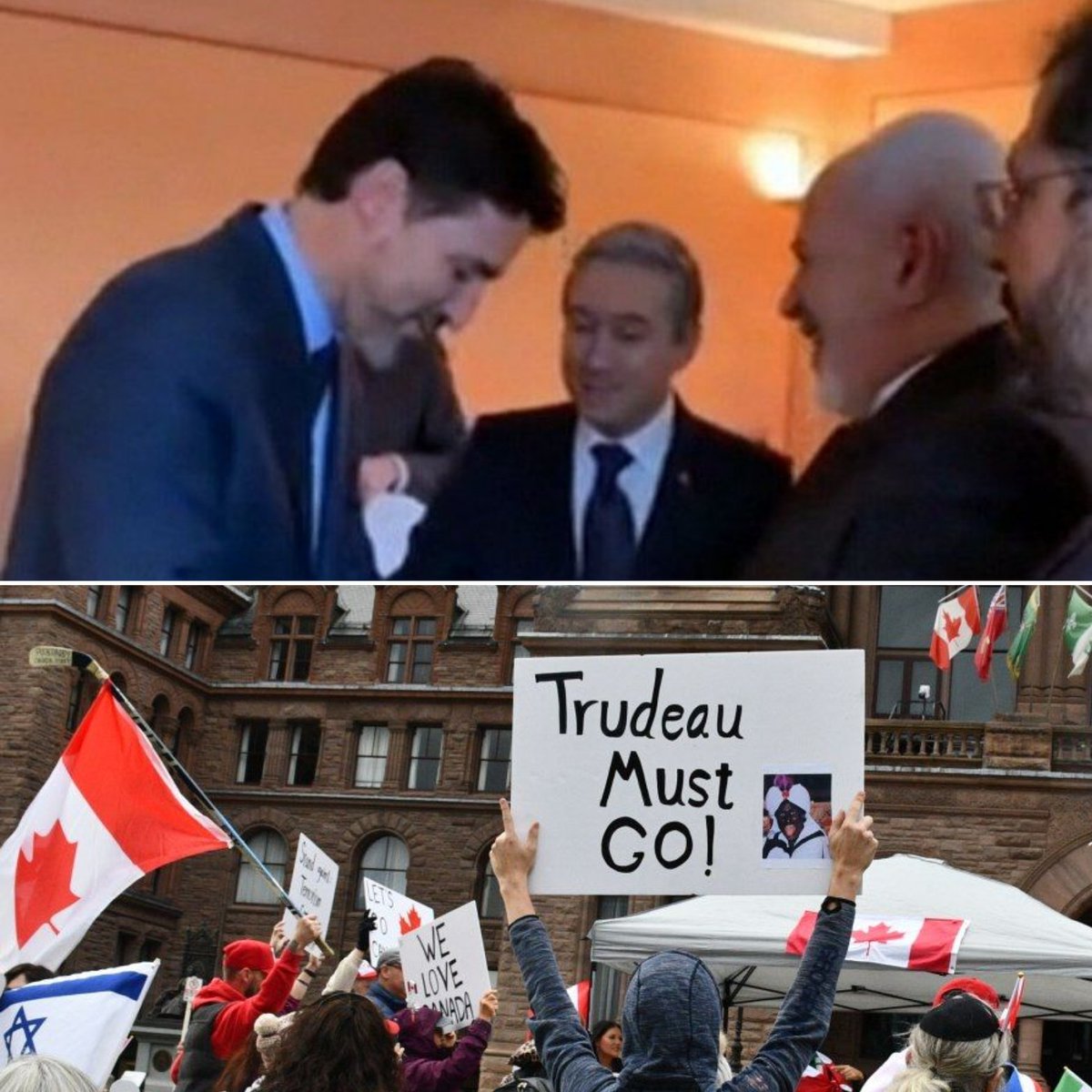 SalmanSima's tweet image. The crime minister who bowed to the foreign affairs minister of the Islamic regime and handed Canada over to the hands of jihadists and communist, must go. 
#TrudeauMustGo