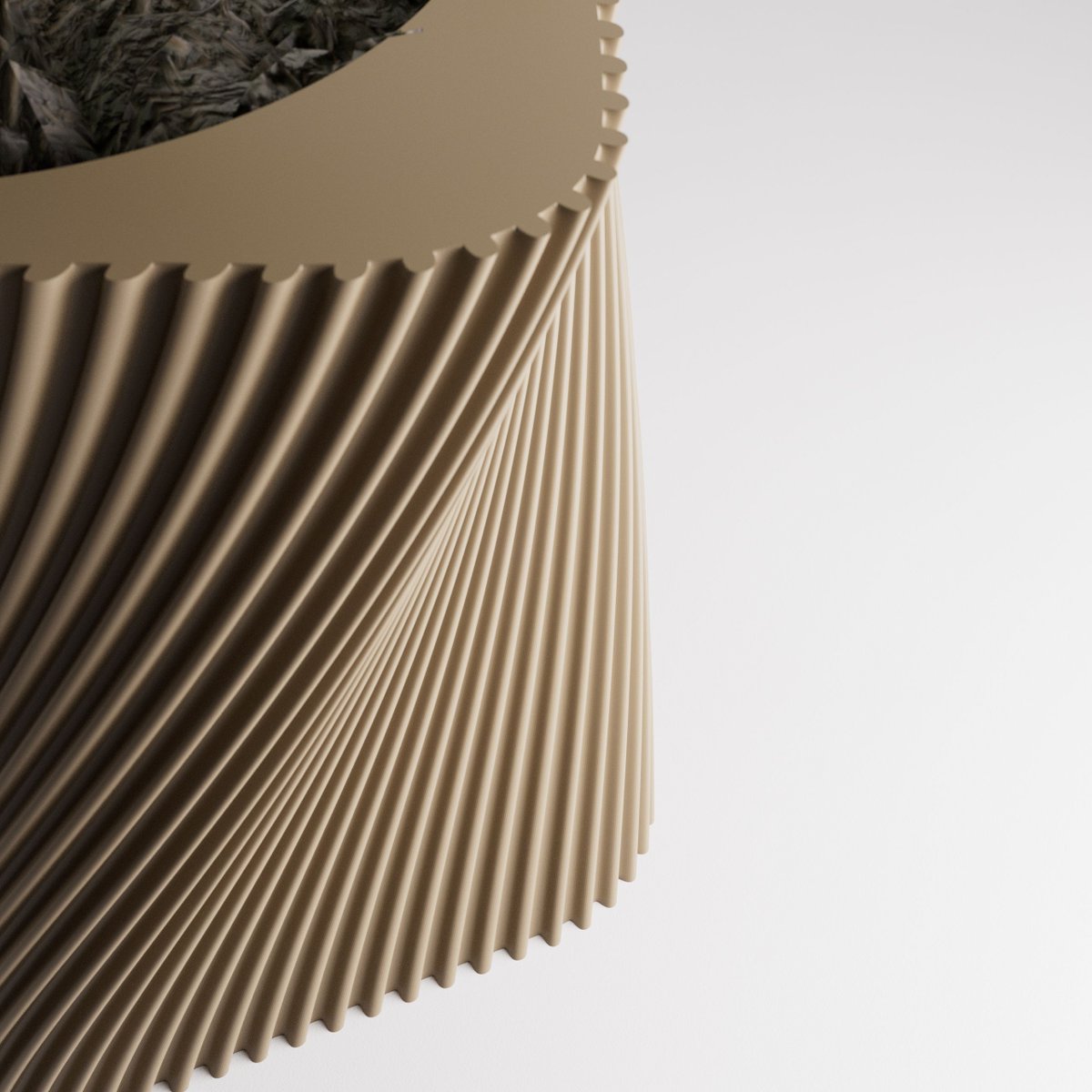 STRIA: A Twisted Wooden Planter for Modern Spaces 🔸