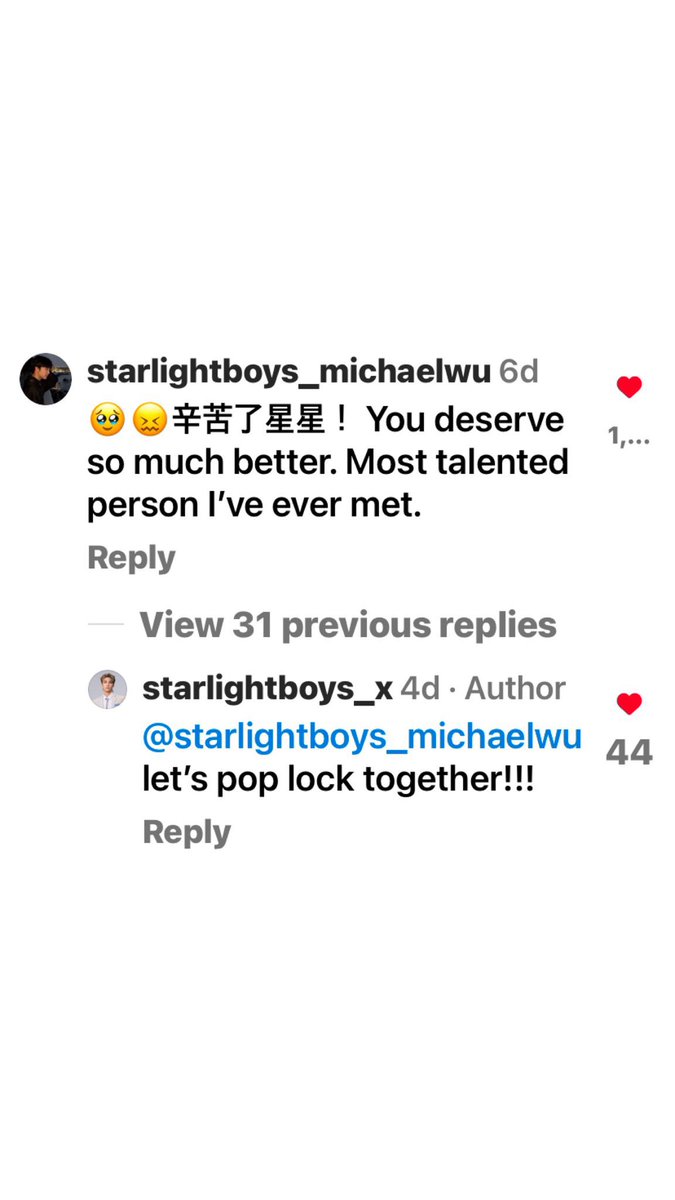 duanxingxingzip's tweet photo. Michael Wu, Han Taei, Kingston Wong and YangYan have left comments under Duan XingXing’s Instagram post
#DuanXingXing #段星星 #MichaelWu #HanTaei #KingstonWong #YangYan https://t.co/8u1W8iu7a7