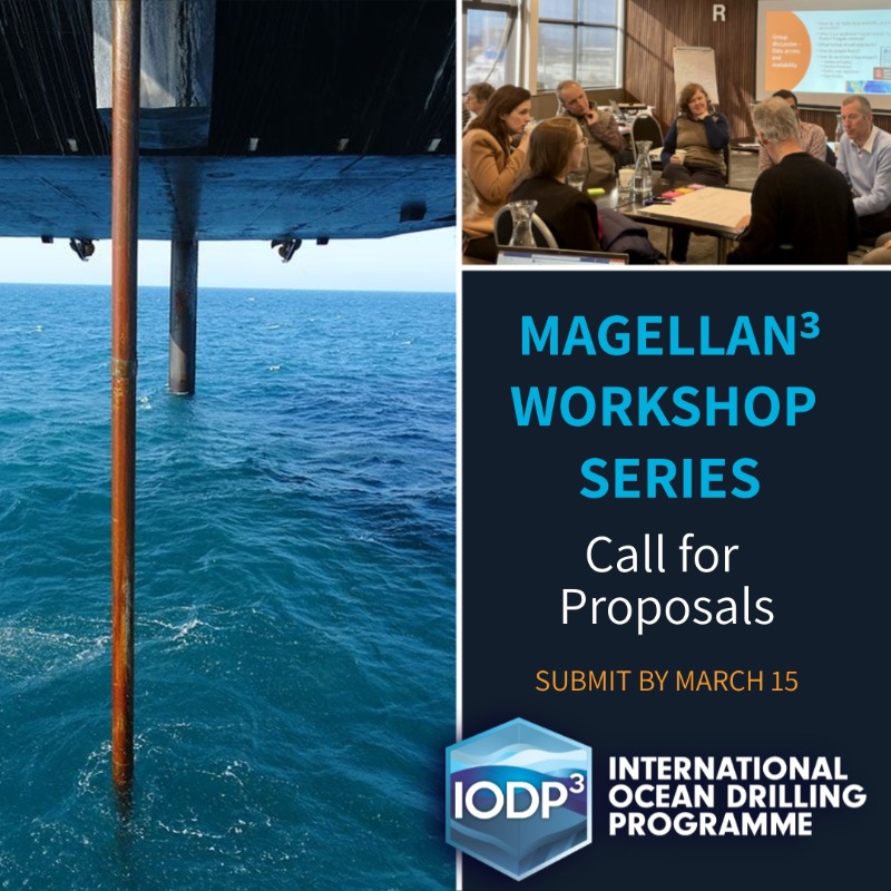 🔬🛠️ Got big ideas for Earth science? 
Propose a workshop for the Magellan3 Programme! Work towards offshore drilling or SPARCs to build the future of #IODP's #2050ScienceFramework.

🗓️ Deadline: 15 March
👉 Apply now: iodp3.org/call-for-propo…
