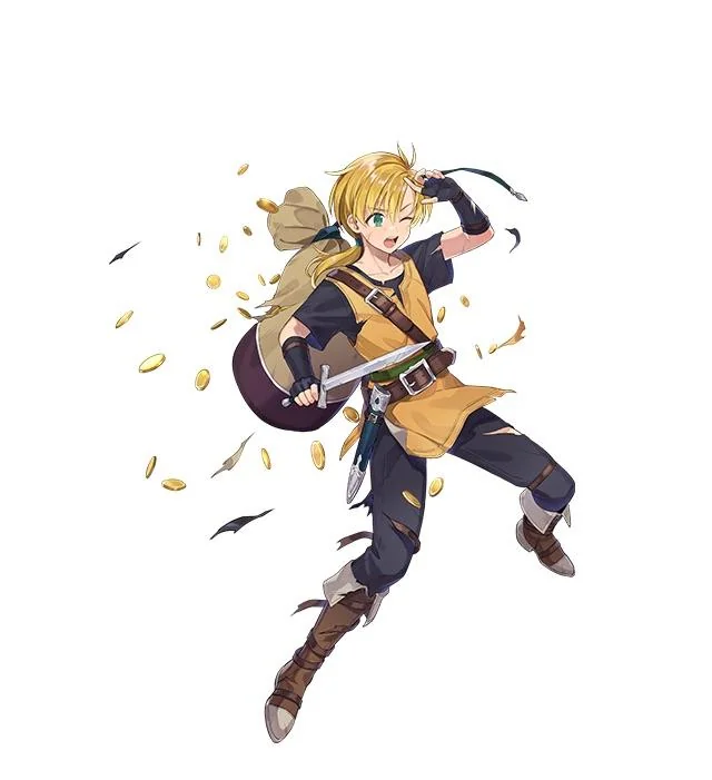 Full Artwork of Dew!
The Artist is Yuko @/uc_uk

He is a red dagger infantry who is the 4* focus &amp; demote of this banner. 

He has Summer Clanne's inheritable dagger which can give you +20 Atk/Spd &amp; Special Charges+1 per atk!