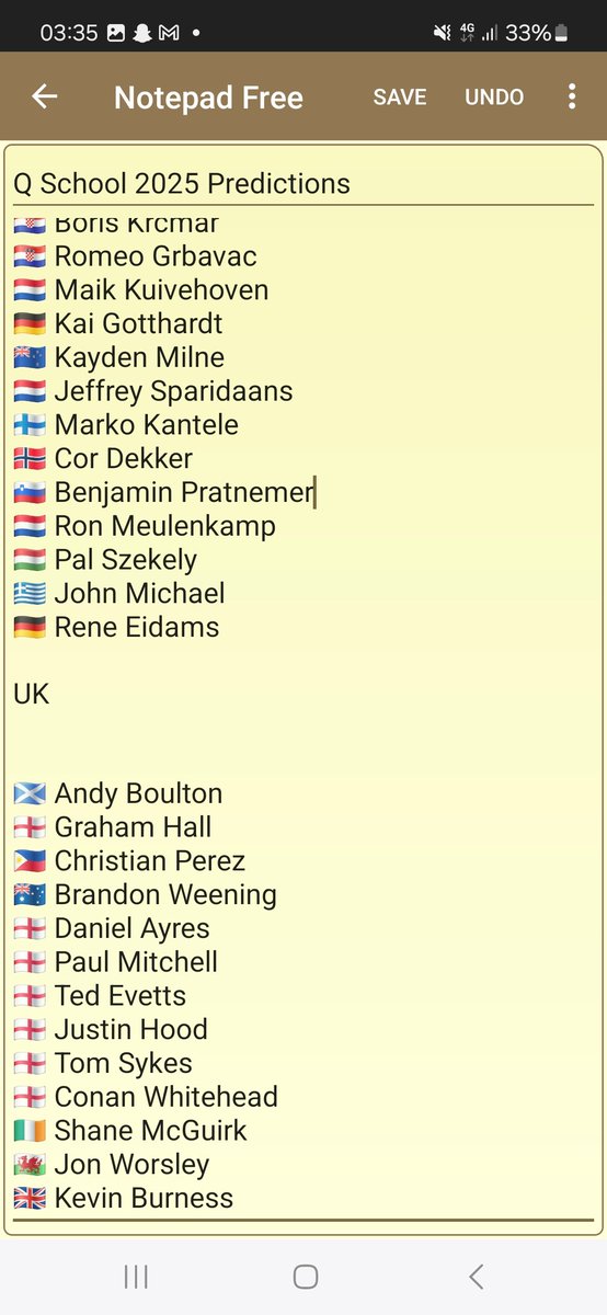 My predictions for this week's Q School. Tough to call as always, will be happy with 2 in each.