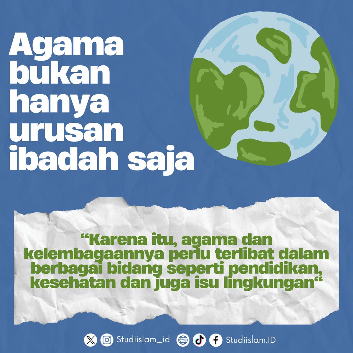 studiislam_id's tweet photo. "Pada akhirnya, upaya memperbaiki teologi masyarakat sama pentingnya dengan memperbaiki krisis ekologi, karena keduanya adalah hal yang saling berkaitan."
- Prof. Nasarudin Umar -

#StudiIslam #SahabatReligi #quotes #kajianIslam #ecology #climatechange #Nature #Environmentalism https://t.co/04fa7ul3HB