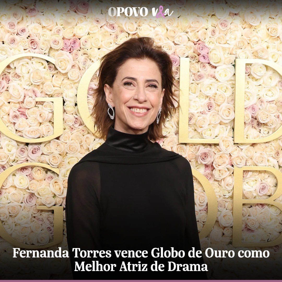 opovo's tweet photo. Pela primeira vez na história o Brasil tem uma representante eleita como Melhor Atriz em um dos principais prêmios do cinema internacional: o Globo de Ouro. Fernanda Torres alcançou o posto na noite deste domingo, 5, em cerimônia realizada em Los Angeles, nos Estados Unidos.

Fernanda Torres foi eleita Melhor Atriz por seu papel no filme “Ainda Estou Aqui”, inspirado no livro do jornalista Marcelo Rubens Paiva sobre sua família. Torres desbancou nomes como Angelina Jolie, Nicole Kidman, Tilda Swinton, Kate Winslet e Pamela Anderson.

Veja mais informações em https://t.co/OMoZfoOOxX
Foto: Amy Sussman / GETTY IMAGES NORTH AMERICA / Getty Images via AFP