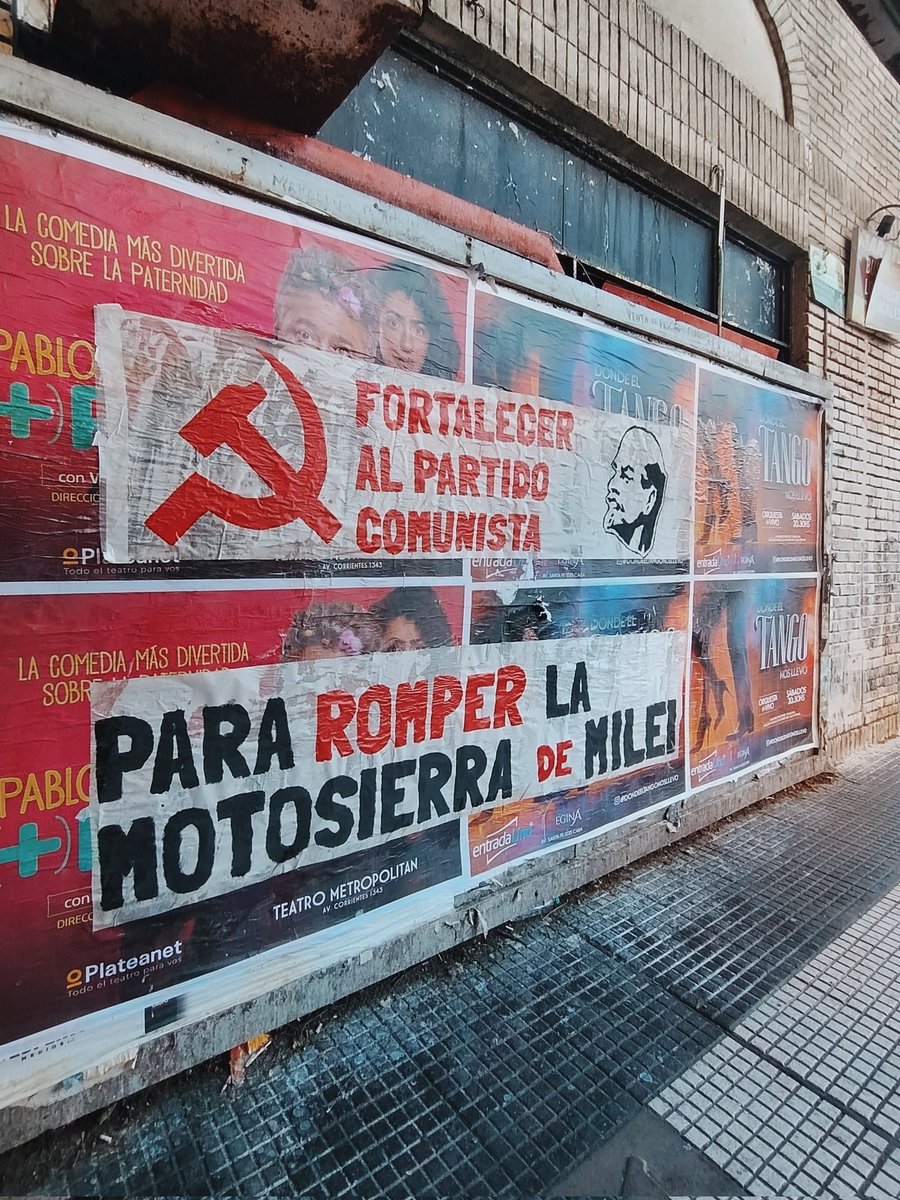 En un nuevo aniversario de la fundación del Partido Comunista Argentino, las calles de Argentina se llenaron de nuestro llamado a la clase obrera: ¡Fortalecer al Partido Comunista para romper la motosierra de Javier Milei! ✊🏽🚩