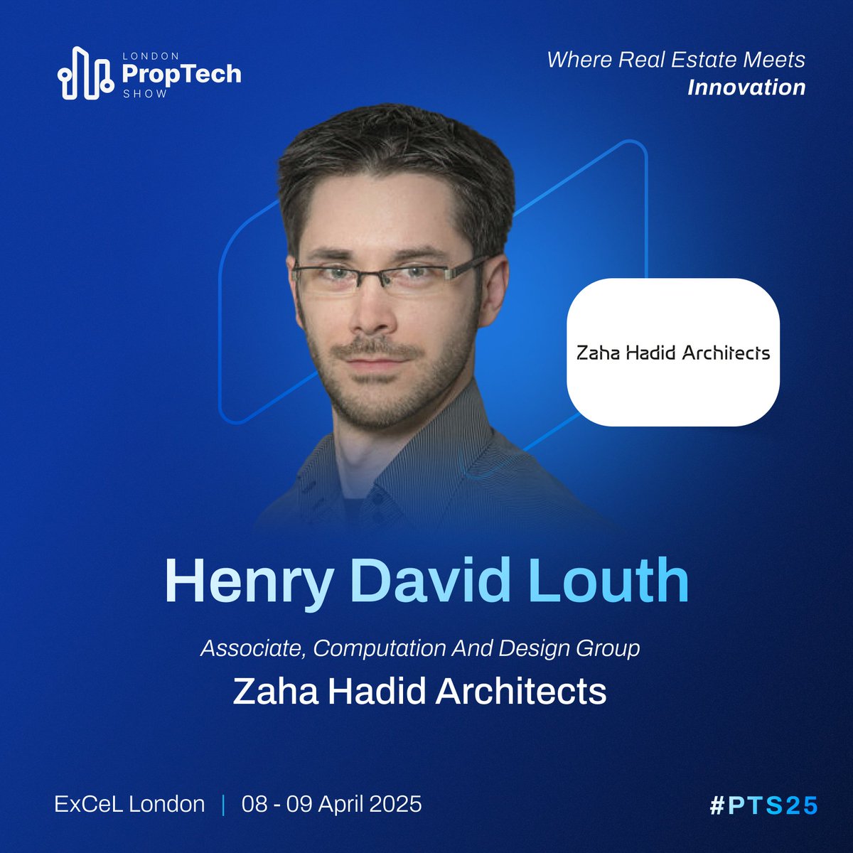 ProptechShow's tweet photo. We are delighted to welcome, Henry David Louth, Associate, Computation and Design Group, Zaha Hadid Architects as a distinguished speaker at the third London PropTech Show.
Visit https://t.co/rDDBeqCKol to secure your spot today.
#pts25 #proptechshow2025 #proptechshow #proptech https://t.co/3olIS8r5NO