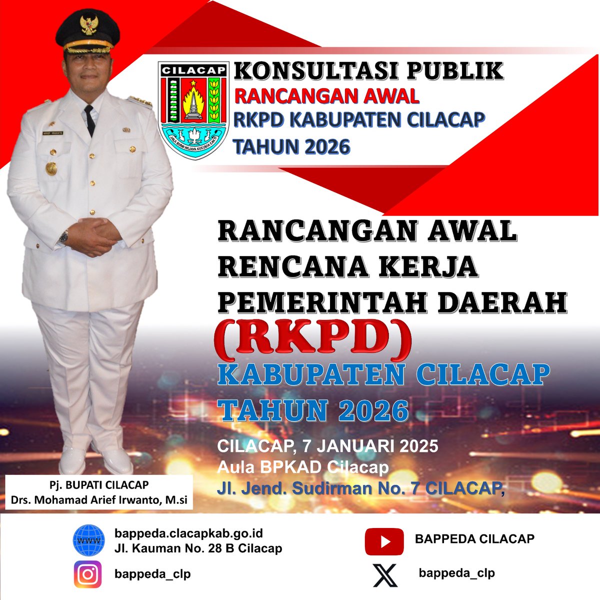 Konsultasi Publik Rancangan Awal Rencana Kerja Pemerintah Daerah Kabupaten Cilacap Tahun 2026.