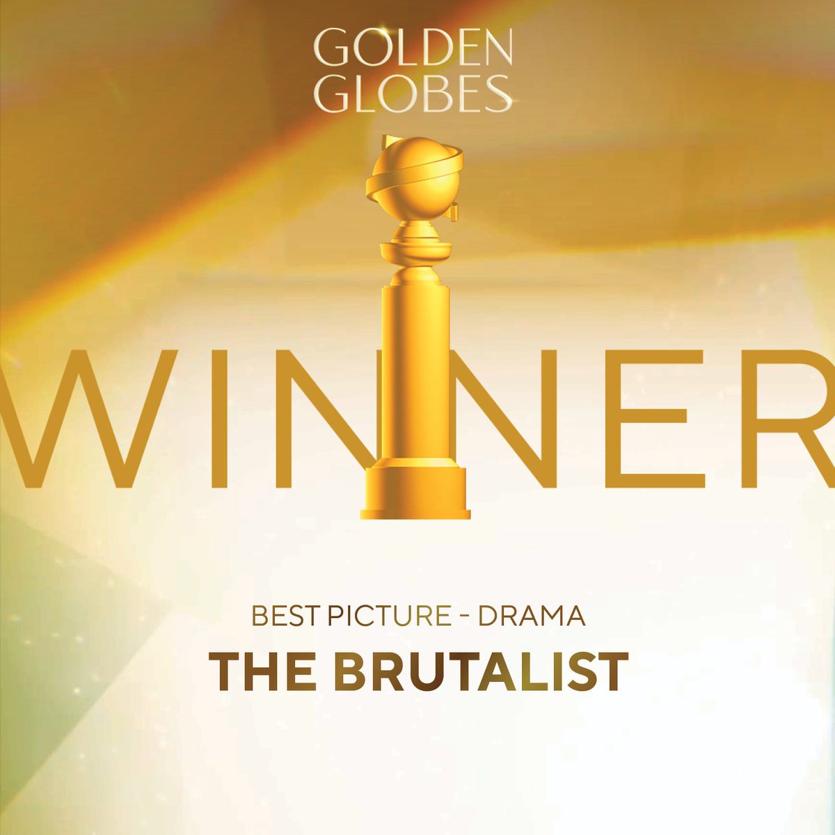 ✨ HUGE ✨ congrats to The Brutalist! Best Picture – Drama WINNER at the #GoldenGlobes!