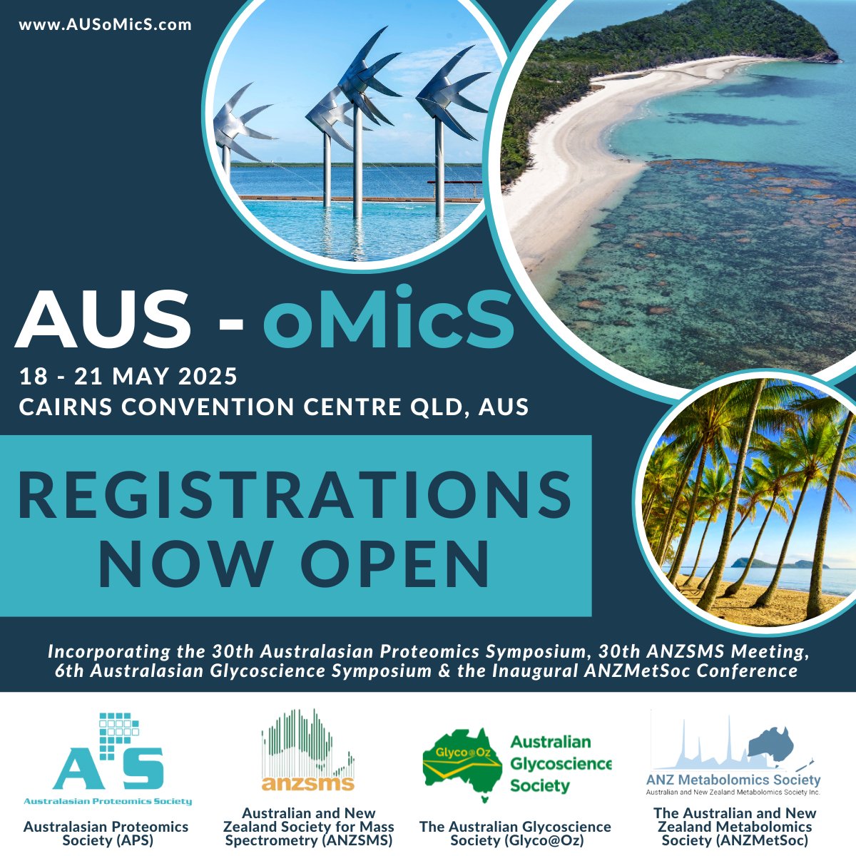 A reminder that registrations for AusOMICS are now open. For more details visit: ausomics.com

Renew your ANZSMS membership for 2025-2026 today to take advantage of discounted registration rates for AusOMICs. anzsms.org/membership/

#TeamMassSpec #massspec