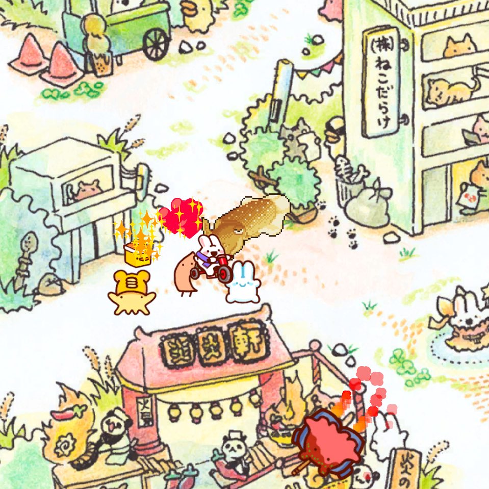 「みんなお仕事かなと思ったけど町に結構人いた#asahaTown 」|asahaのイラスト