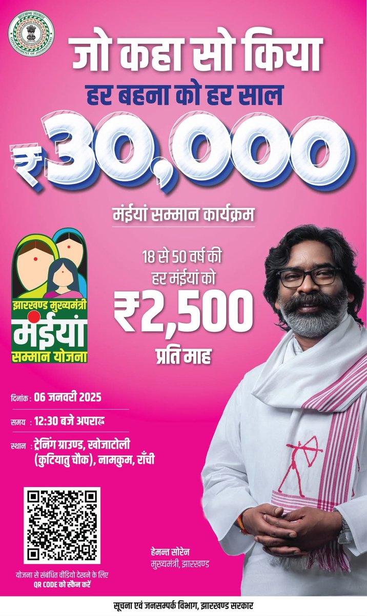 जो कहा सो <a href="/HemantSorenJMM/">Hemant Soren</a> जी ने किया.

आज का ऐतिहासिक क्षण झारखण्ड की लाखों मंईयां के मान, सम्मान और स्वाभिमान को समर्पित...

जय मंईयां!
जय जोहार!
जय झारखण्ड!

 <a href="/JMM_E_Singhbhum/">JMM_पूर्वी सिंहभूम</a>